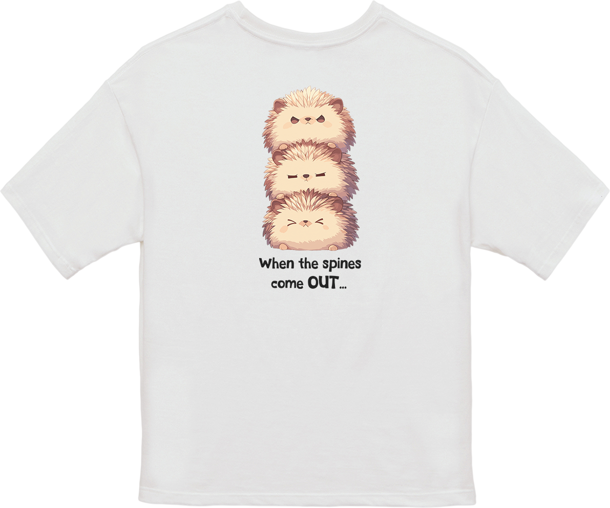 100% Cotton Oversized Tee | Kawaii-Hedgehog-001