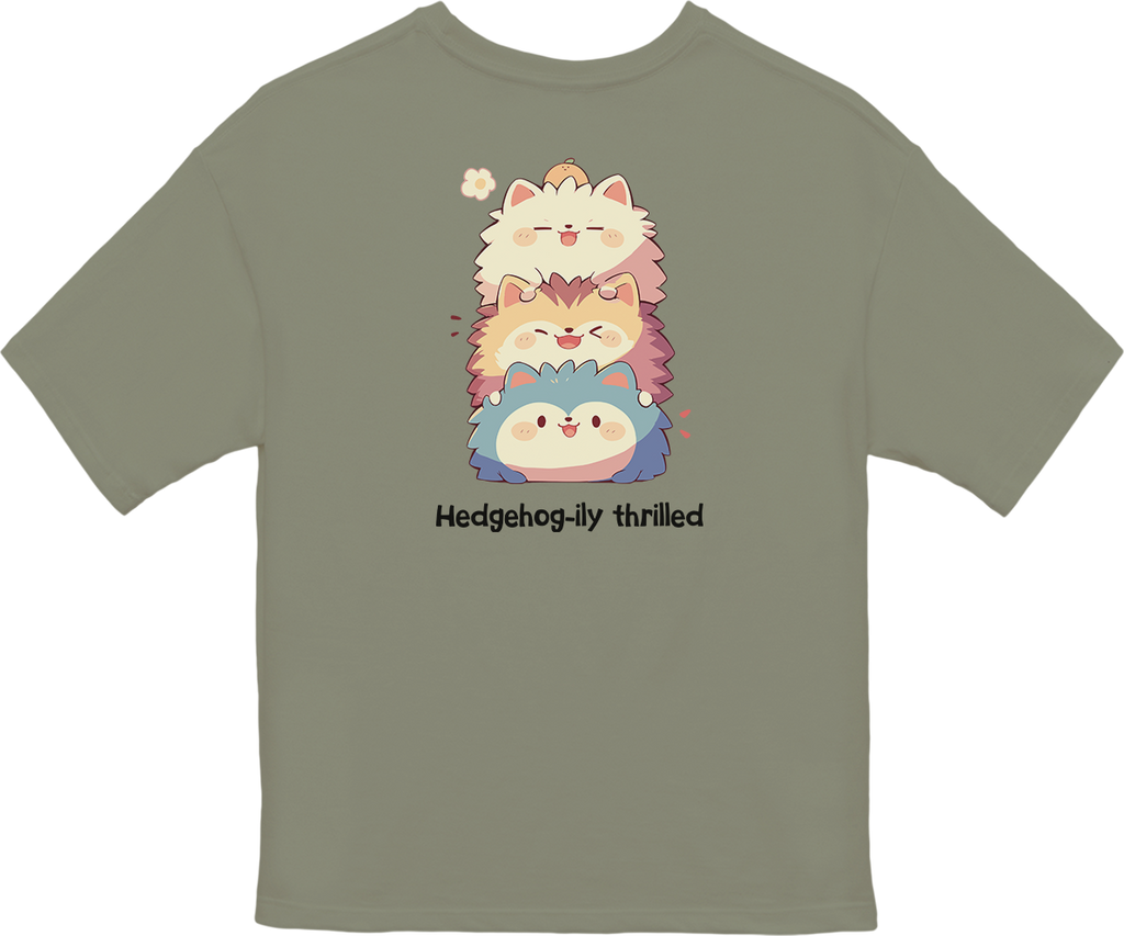 100%纯棉超大T恤 | Kawaii-Hedgehog-002