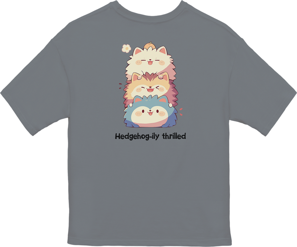 100%纯棉超大T恤 | Kawaii-Hedgehog-002