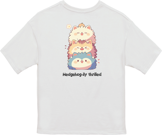 100% Cotton Oversized Tee | Kawaii-Hedgehog-002