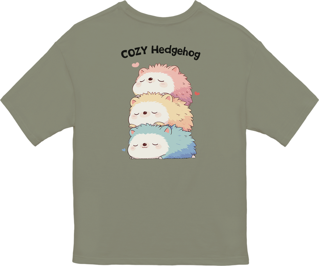 100%纯棉超大T恤 | Kawaii-Hedgehog-003