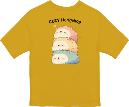 100% Cotton Oversized Tee | Kawaii-Hedgehog-003