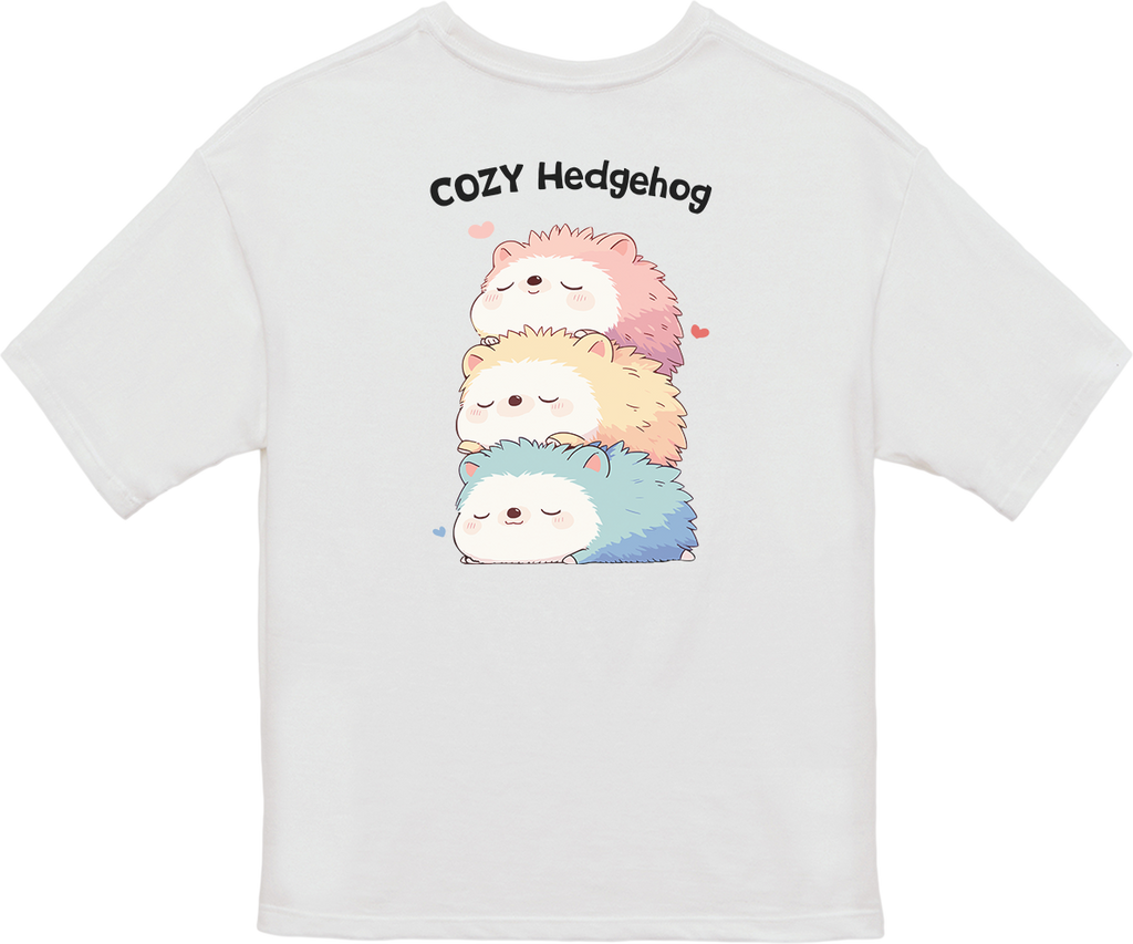 100%纯棉超大T恤 | Kawaii-Hedgehog-003