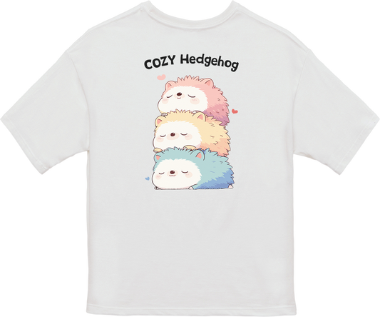 100% Cotton Oversized Tee | Kawaii-Hedgehog-003