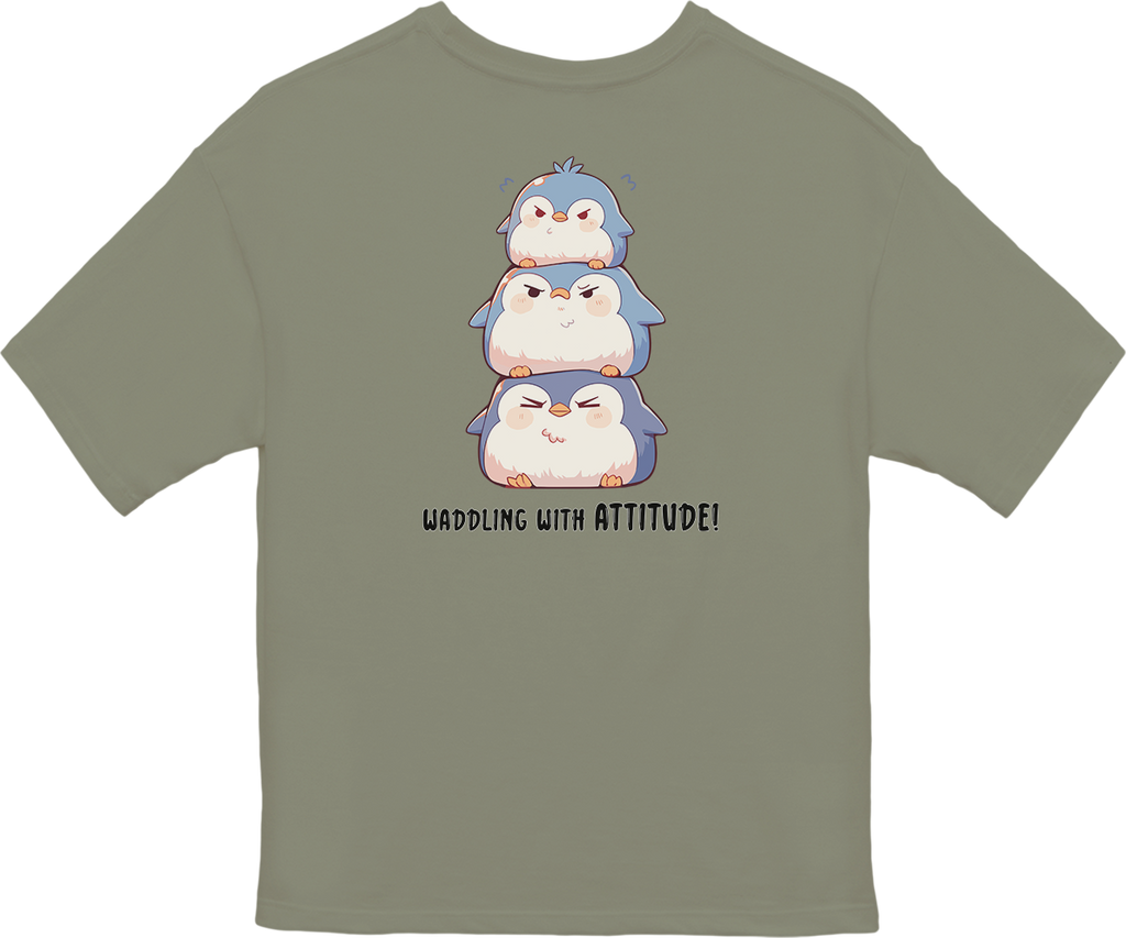 100%纯棉超大T恤 | Kawaii-Penguin-001