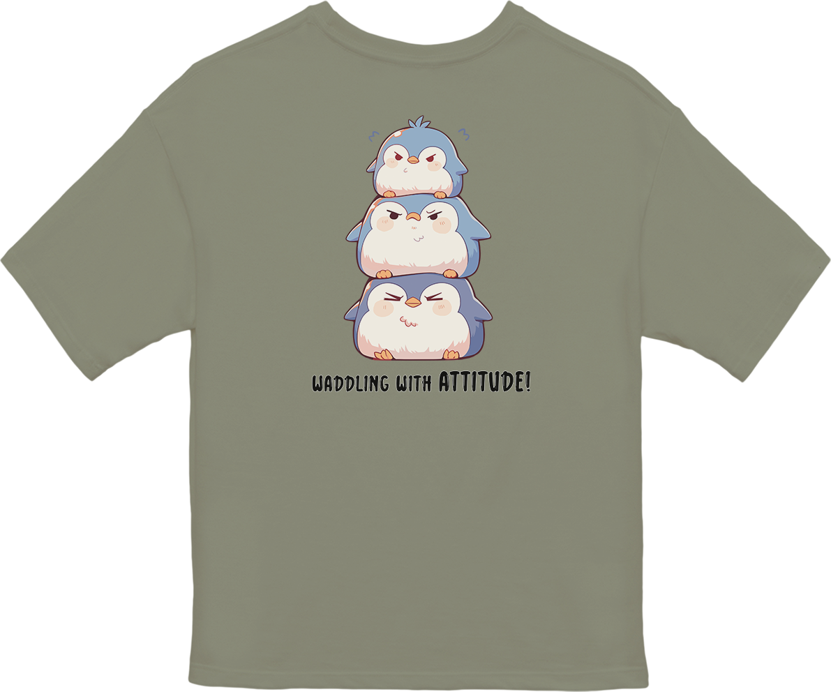 100%纯棉超大T恤 | Kawaii-Penguin-001