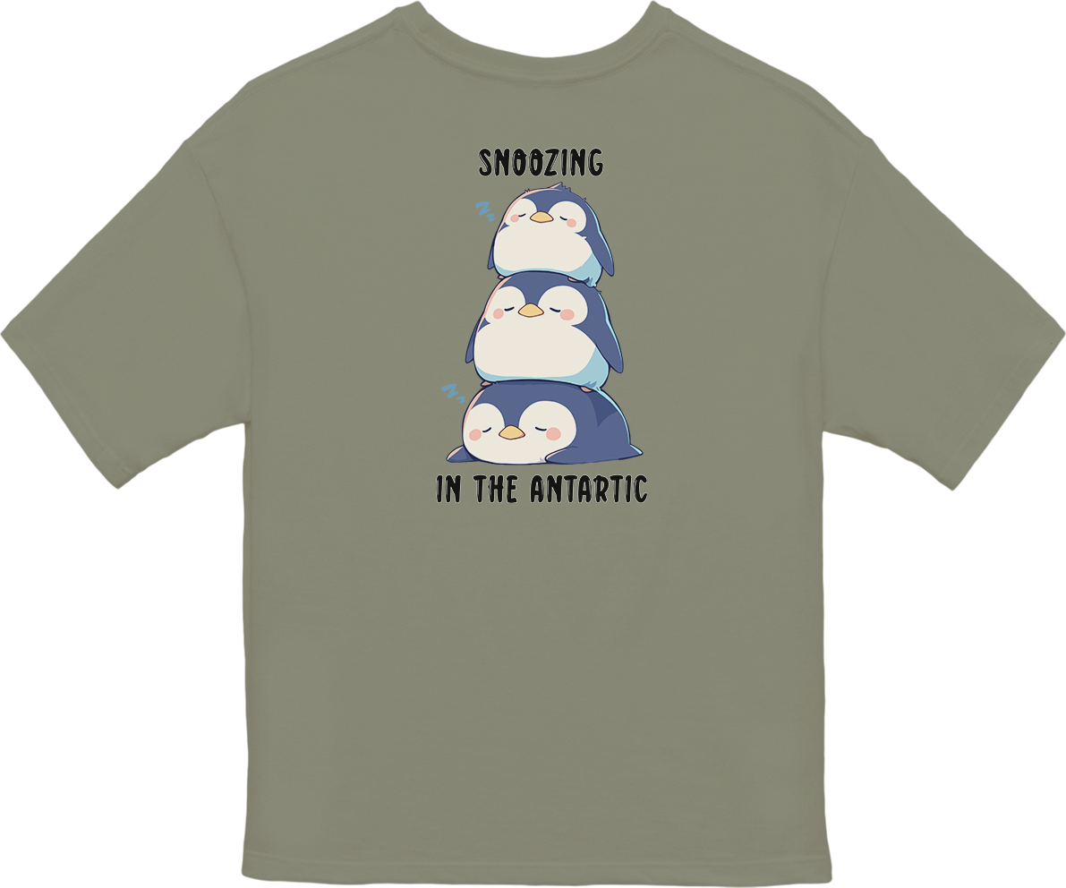 100% Cotton Oversized Tee | Kawaii-Penguin-003