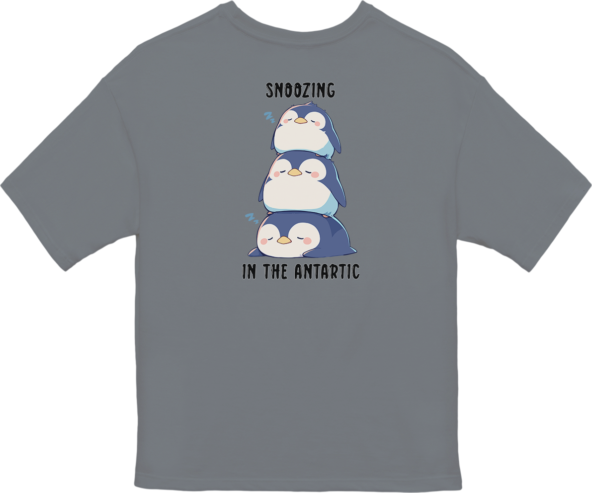 100% Cotton Oversized Tee | Kawaii-Penguin-003