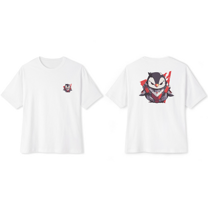 100% Cotton Oversized Tee | Mascot-Penguin-010