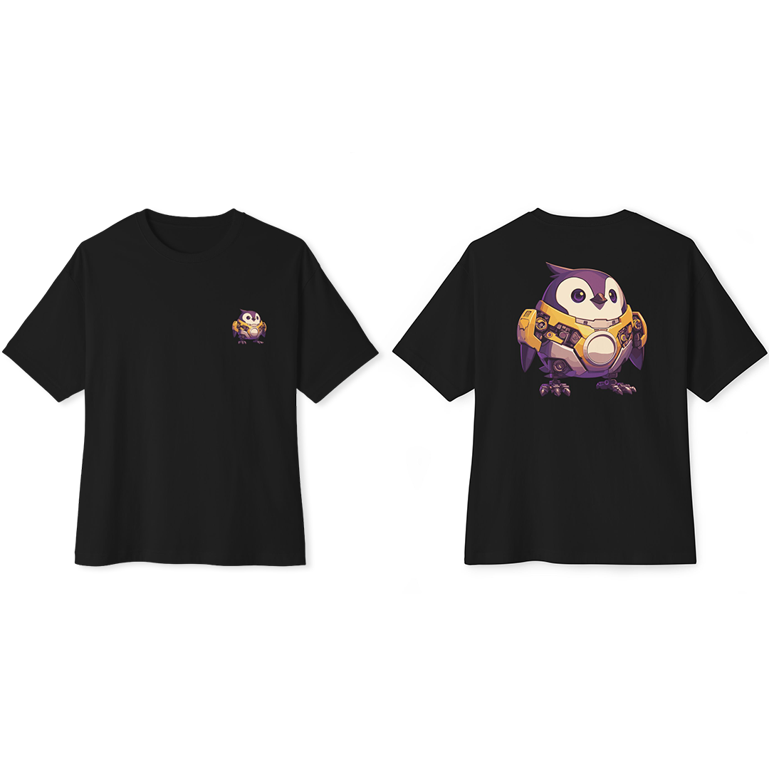 100% Cotton Oversized Tee | Mascot-Penguin-013