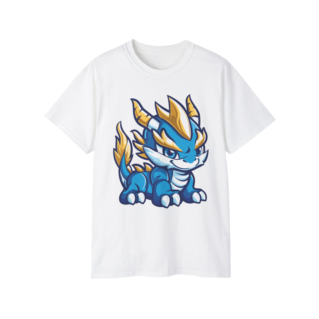 100% Cotton Short Sleeve Tee | Kawaii-Dragon-001