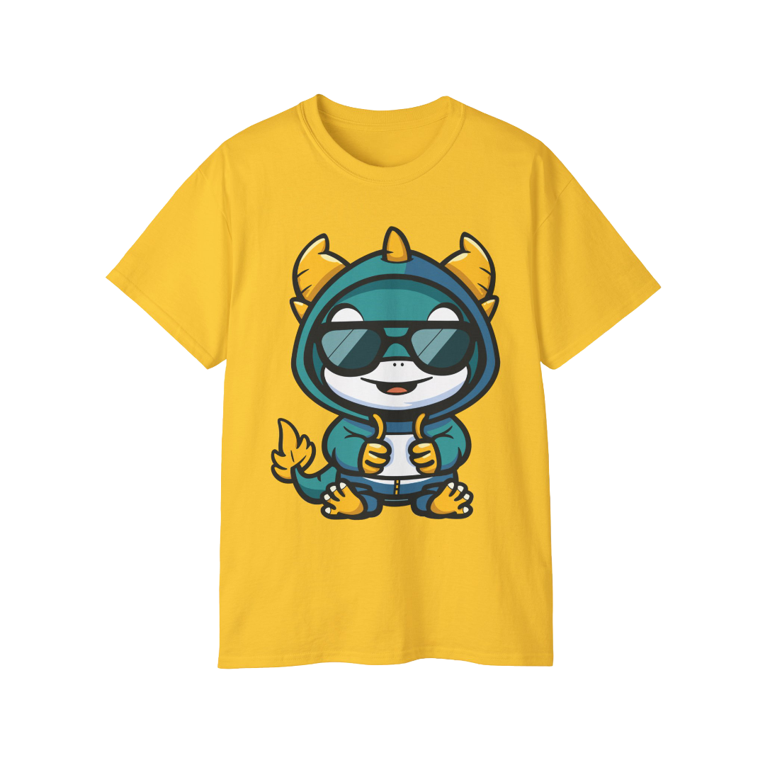 100% Cotton Short Sleeve Tee | Kawaii-Dragon-002