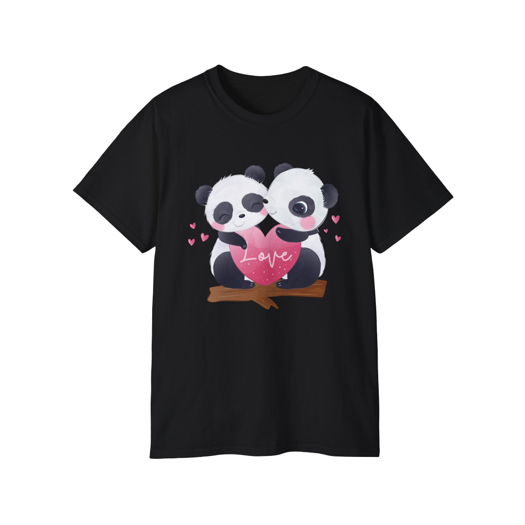 100% Cotton Short Sleeve Tee | Kawaii-Panda-001