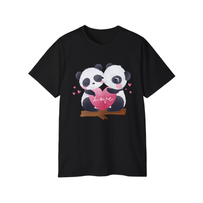 100% Cotton Short Sleeve Tee | Kawaii-Panda-001