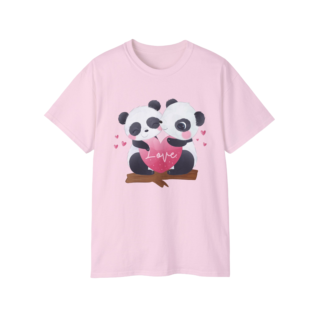 100% Cotton Short Sleeve Tee | Kawaii-Panda-001