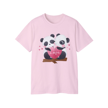 100% Cotton Short Sleeve Tee | Kawaii-Panda-001