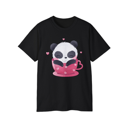 100% Cotton Short Sleeve Tee | Kawaii-Panda-002