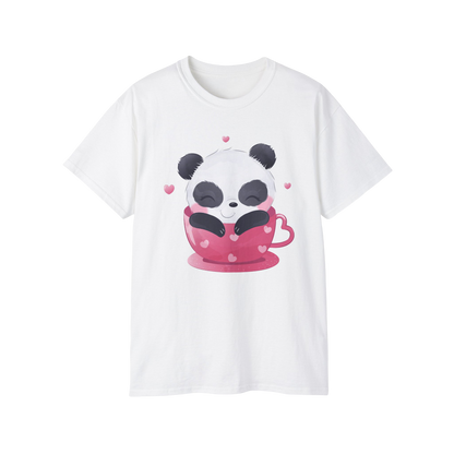 100% Cotton Short Sleeve Tee | Kawaii-Panda-002