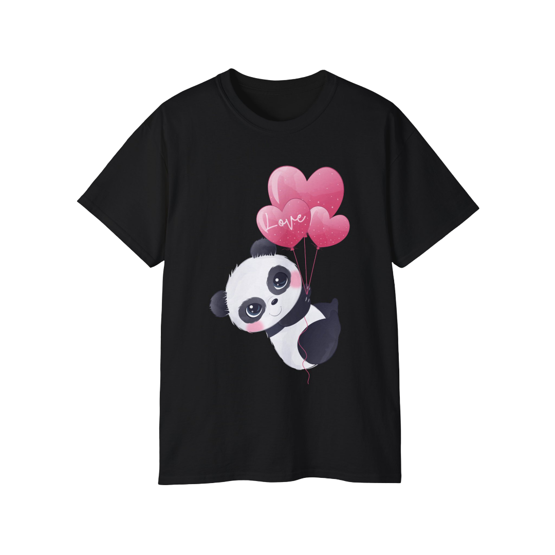 100% Cotton Short Sleeve Tee | Kawaii-Panda-004