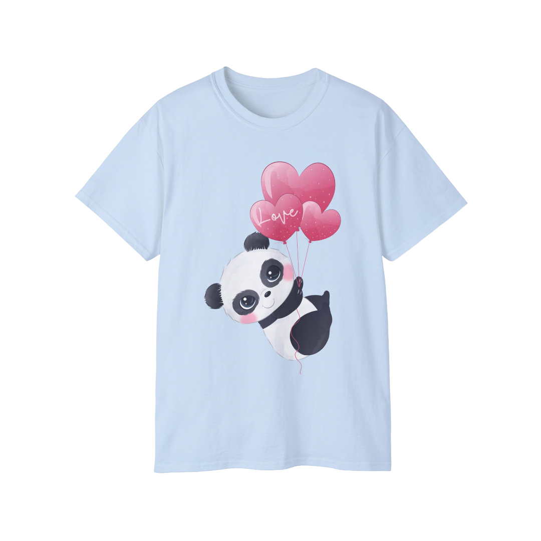 100% Cotton Short Sleeve Tee | Kawaii-Panda-004