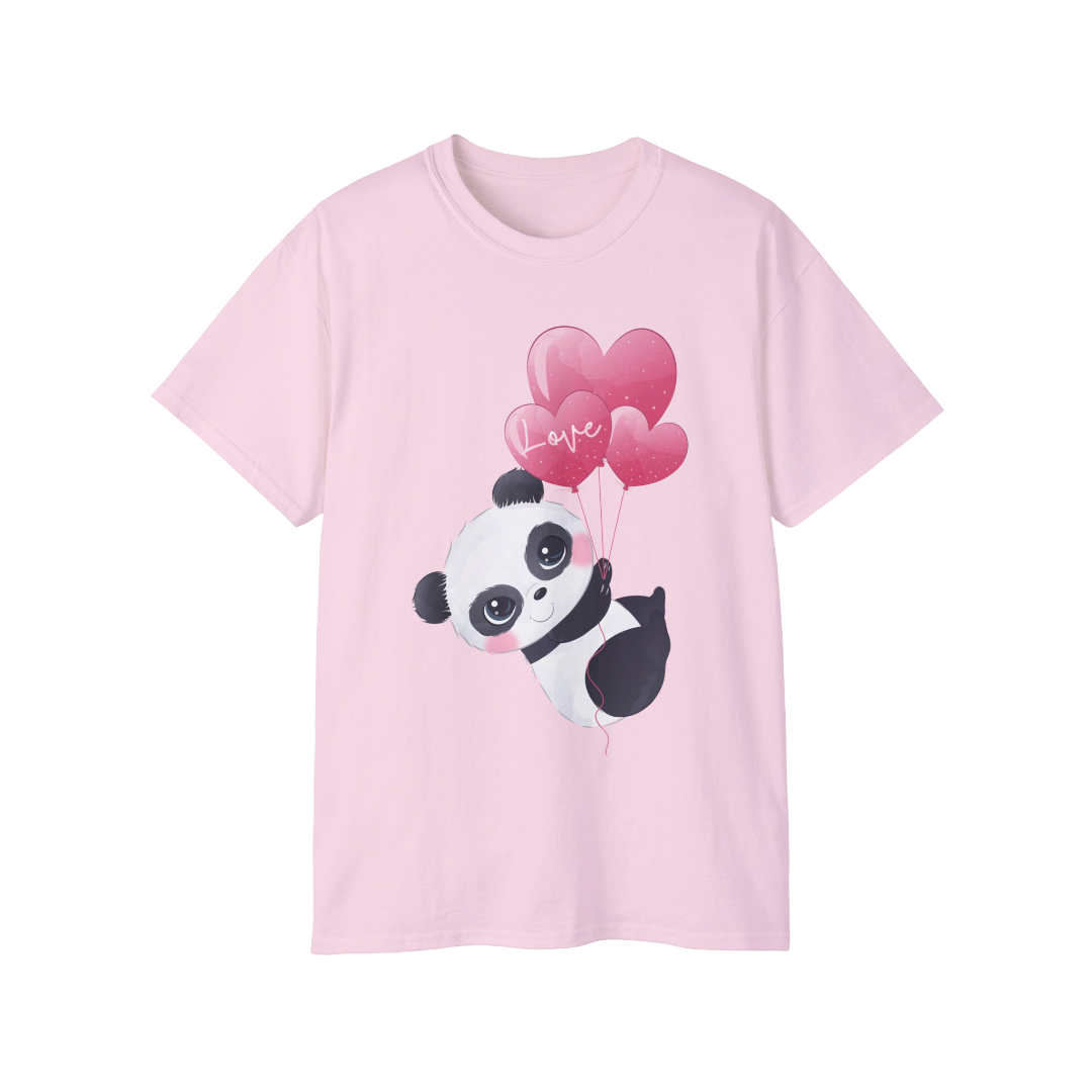 100% Cotton Short Sleeve Tee | Kawaii-Panda-004