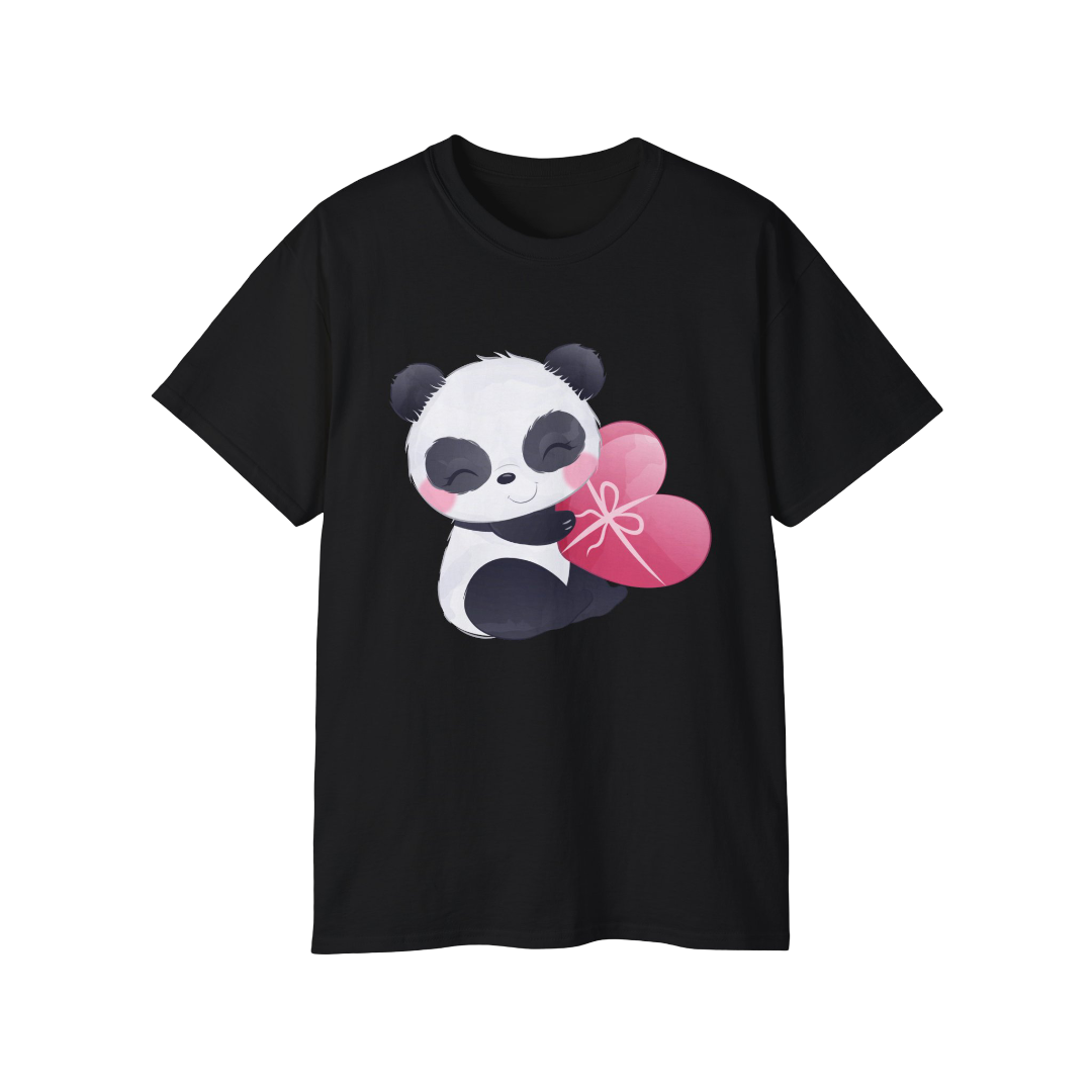 100% Cotton Short Sleeve Tee | Kawaii-Panda-006