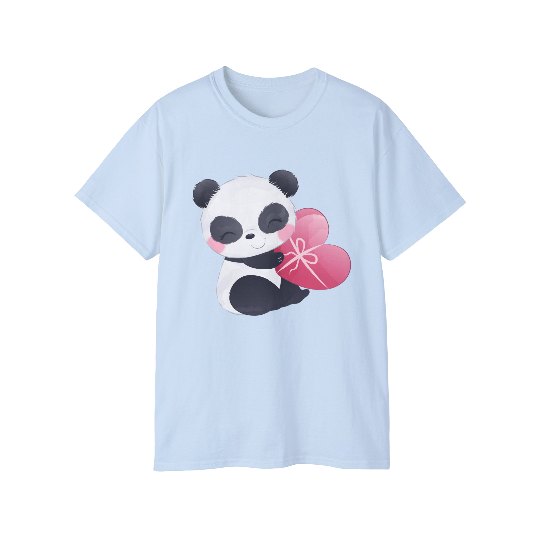 100% Cotton Short Sleeve Tee | Kawaii-Panda-006