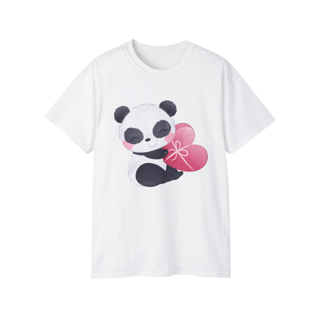 100% Cotton Short Sleeve Tee | Kawaii-Panda-006