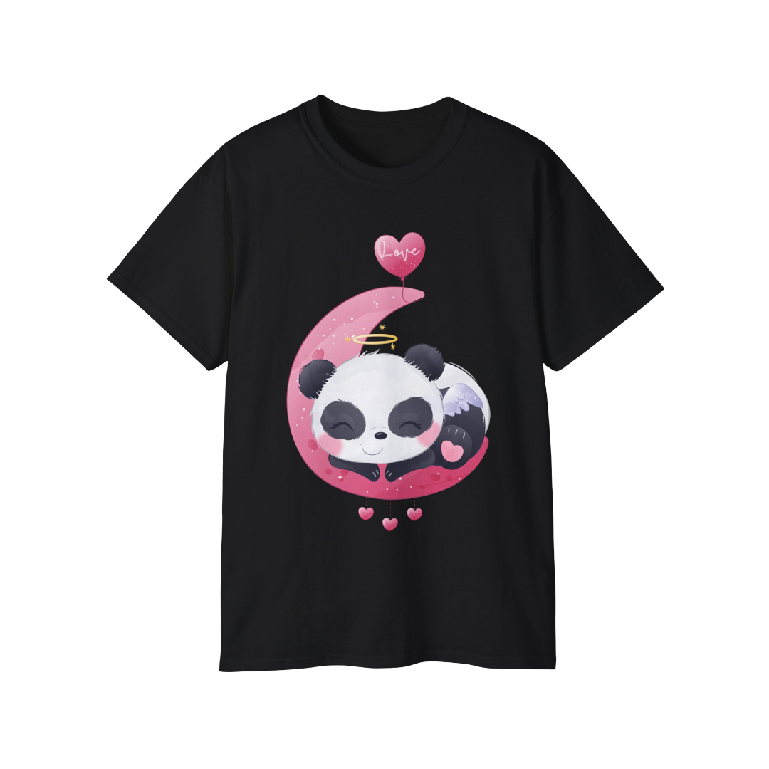 100% Cotton Short Sleeve Tee | Kawaii-Panda-007