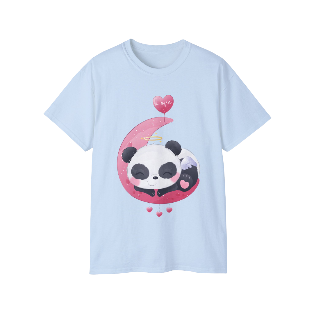 100% Cotton Short Sleeve Tee | Kawaii-Panda-007