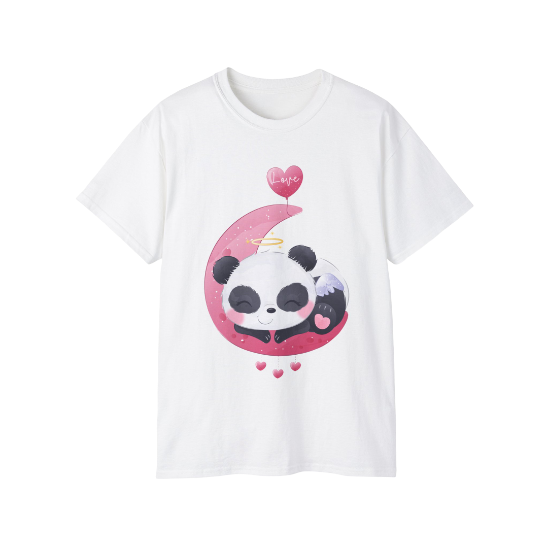 100% Cotton Short Sleeve Tee | Kawaii-Panda-007