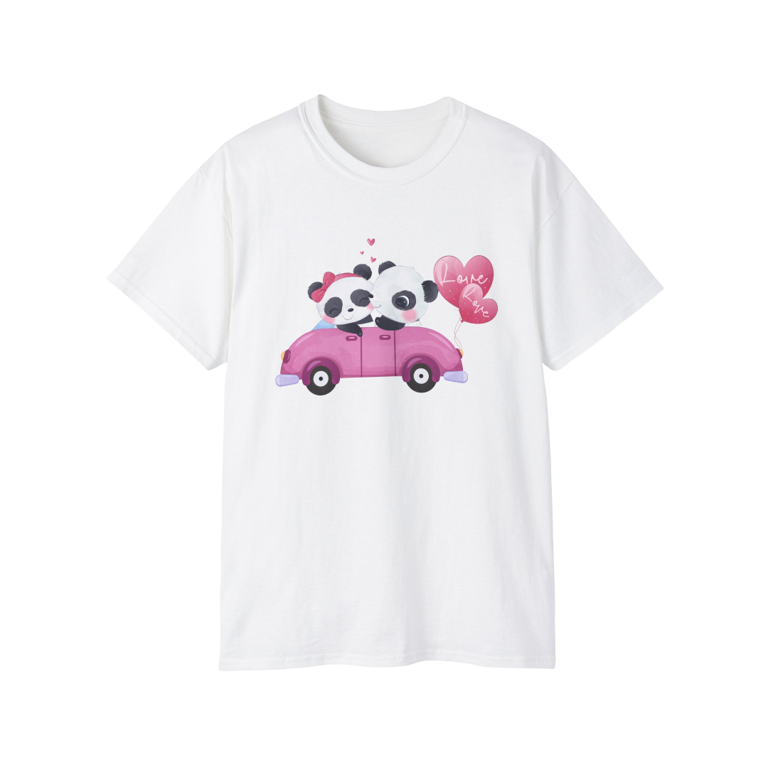 100% Cotton Short Sleeve Tee | Kawaii-Panda-008