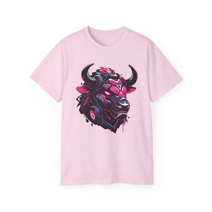 100% Cotton Short Sleeve Tee | Mascot-Bull-001