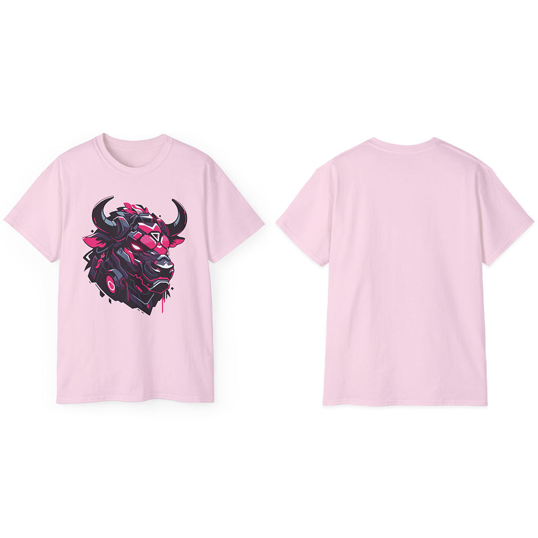 100% Cotton Short Sleeve Tee | Mascot-Bull-001