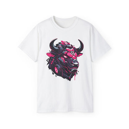 100% Cotton Short Sleeve Tee | Mascot-Bull-001