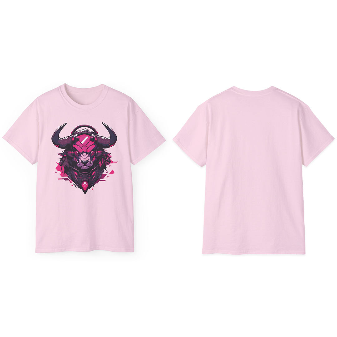 100% Cotton Short Sleeve Tee | Mascot-Bull-002