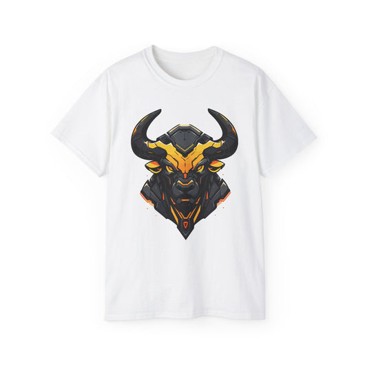 100% Cotton Short Sleeve Tee | Mascot-Bull-003