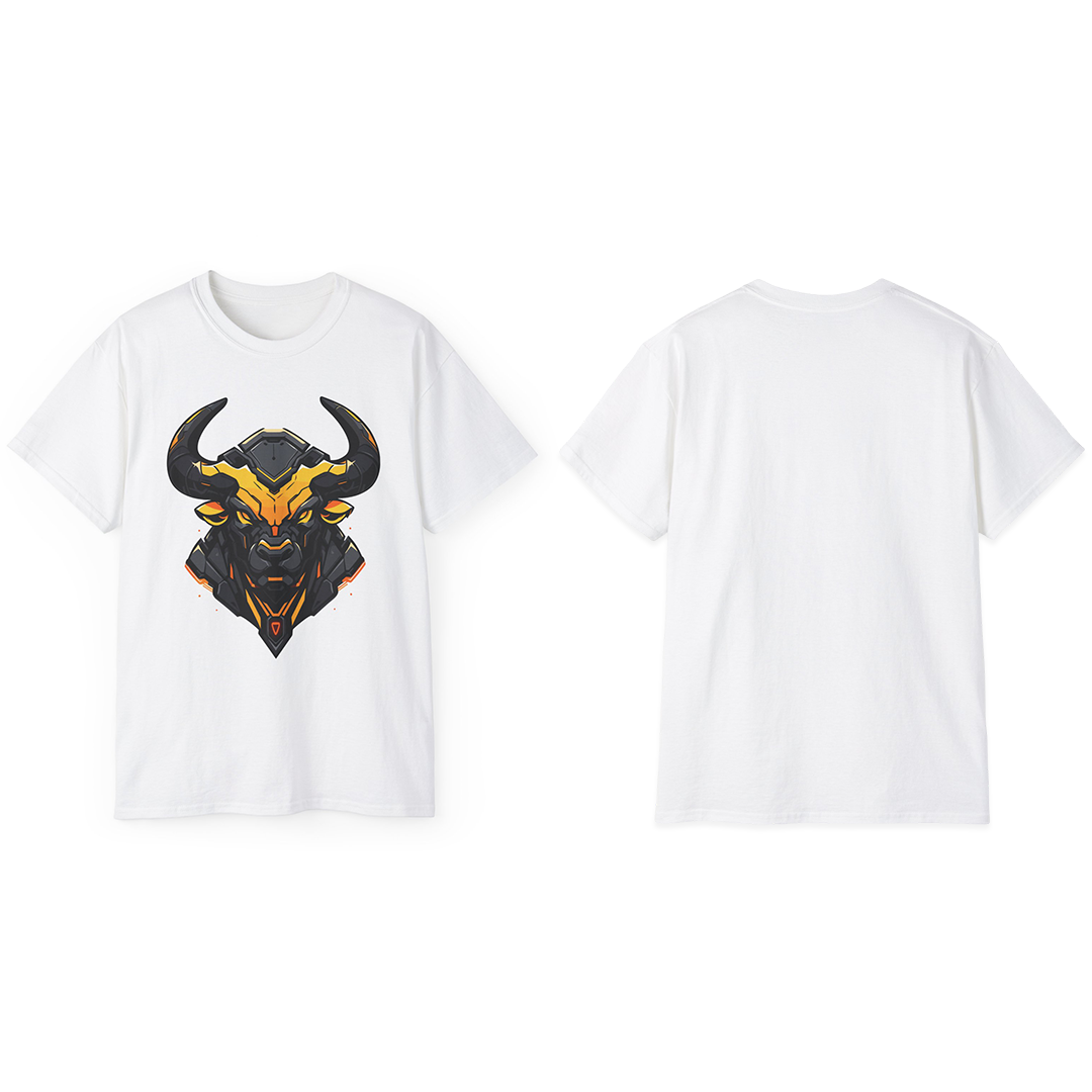 100% Cotton Short Sleeve Tee | Mascot-Bull-003