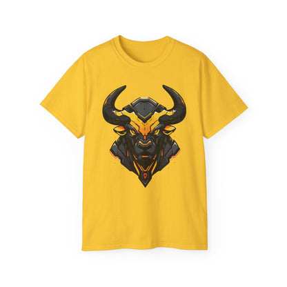 100% Cotton Short Sleeve Tee | Mascot-Bull-003