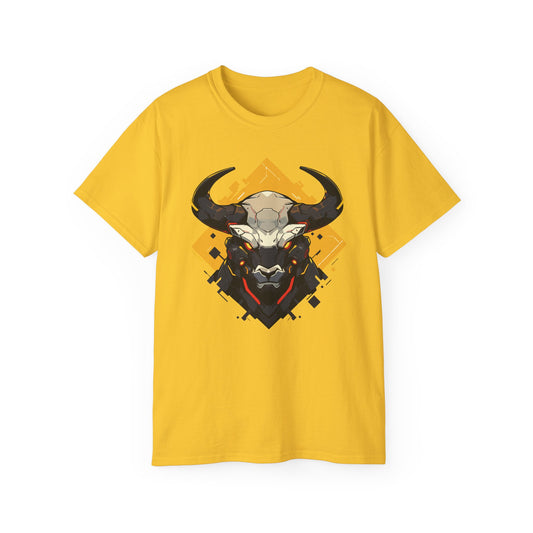 100% Cotton Short Sleeve Tee | Mascot-Bull-004