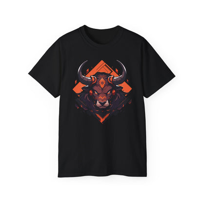 100% Cotton Short Sleeve Tee | Mascot-Bull-007