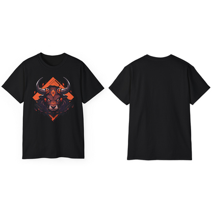 100% Cotton Short Sleeve Tee | Mascot-Bull-007