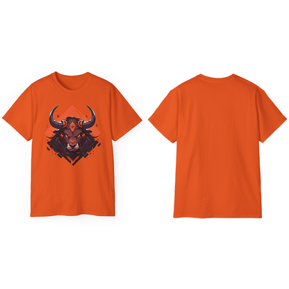 100% Cotton Short Sleeve Tee | Mascot-Bull-007