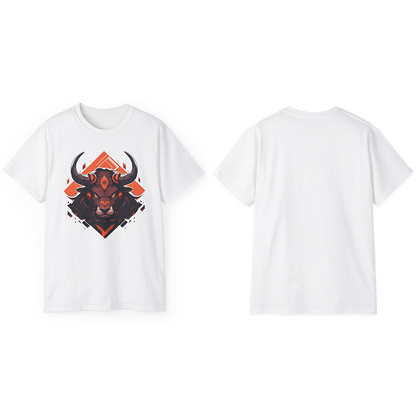 100% Cotton Short Sleeve Tee | Mascot-Bull-007