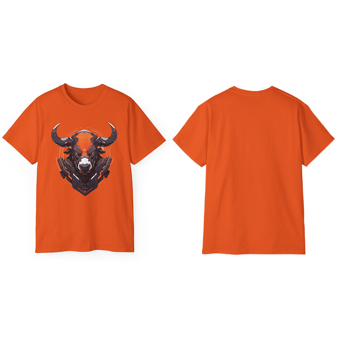 100% Cotton Short Sleeve Tee | Mascot-Bull-008