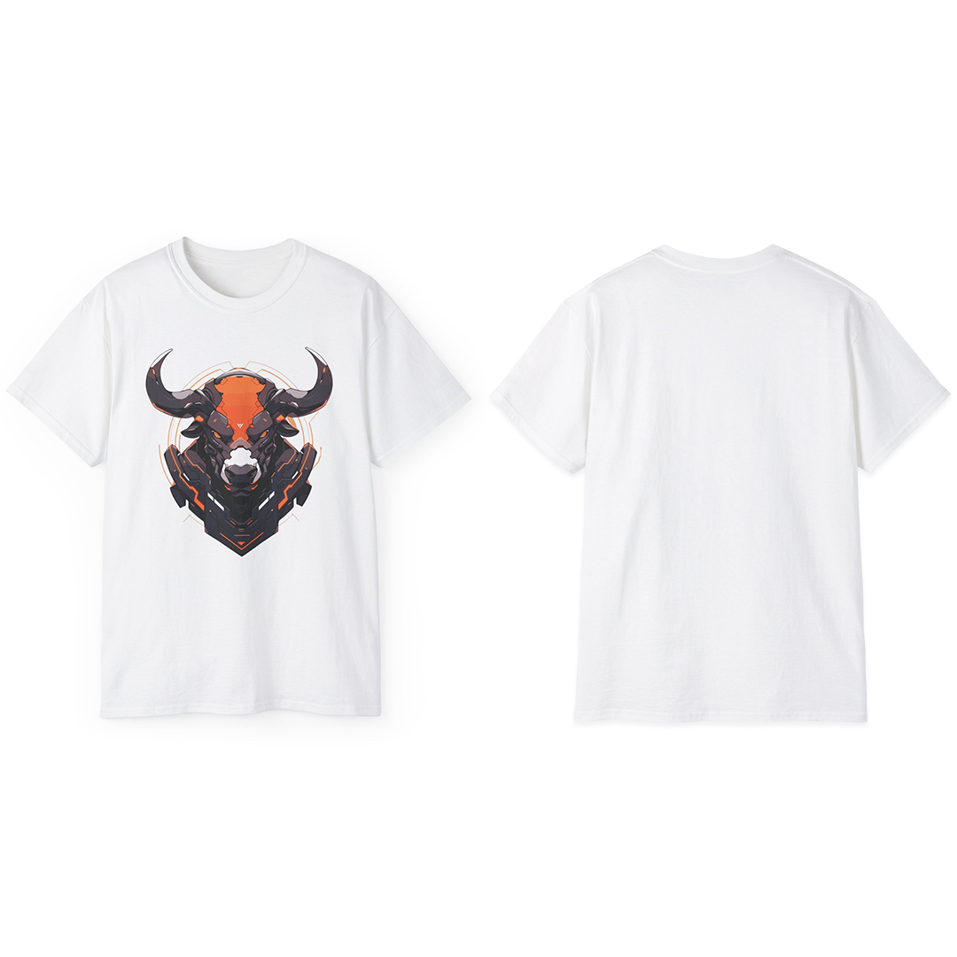 100% Cotton Short Sleeve Tee | Mascot-Bull-008