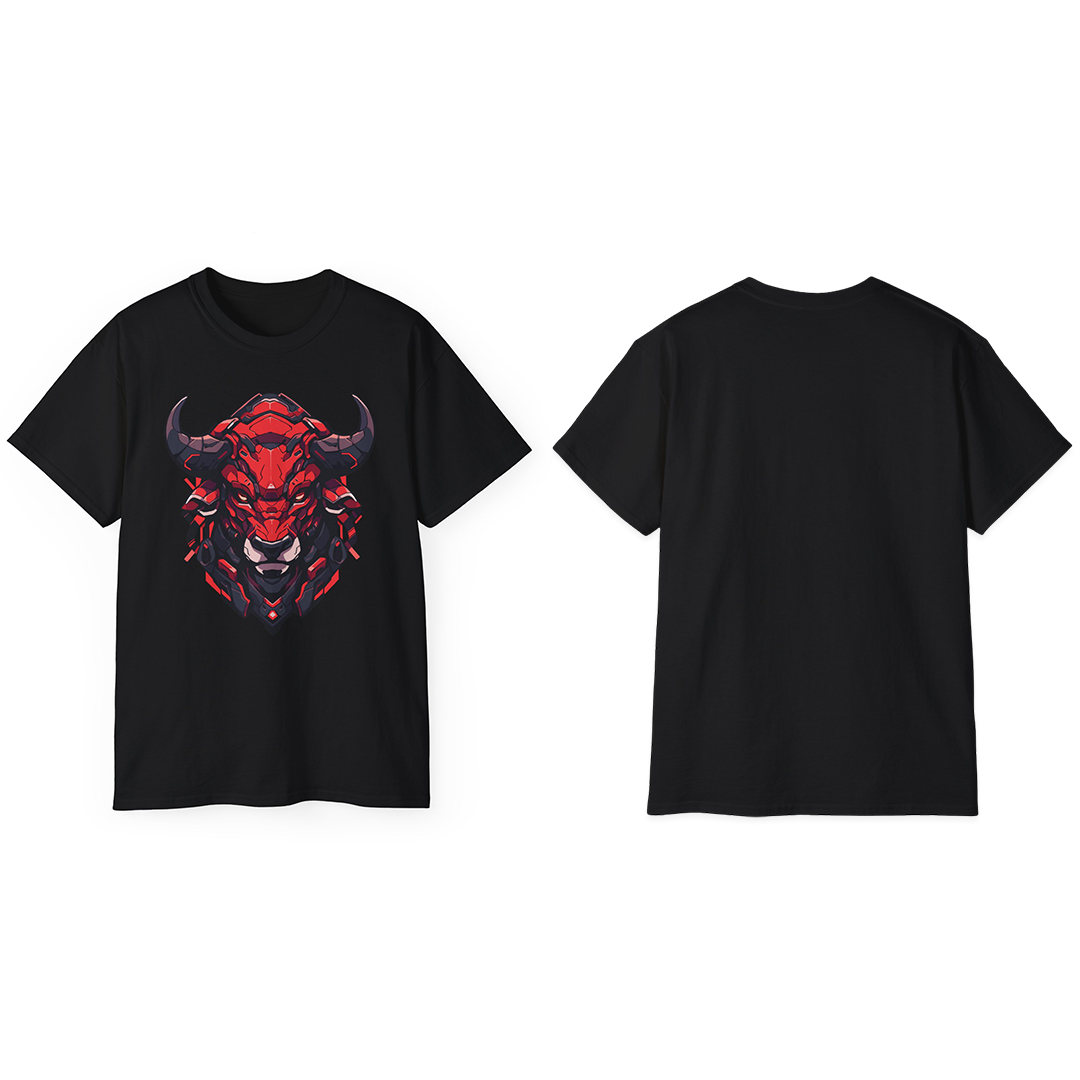 100% Cotton Short Sleeve Tee | Mascot-Bull-009