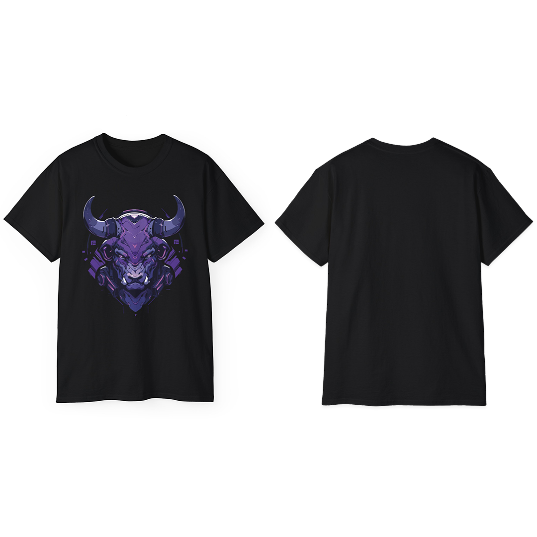 100% Cotton Short Sleeve Tee | Mascot-Bull-015