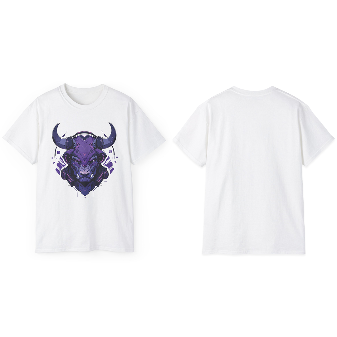 100% Cotton Short Sleeve Tee | Mascot-Bull-015