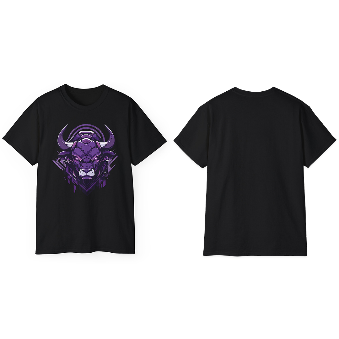 100% Cotton Short Sleeve Tee | Mascot-Bull-016